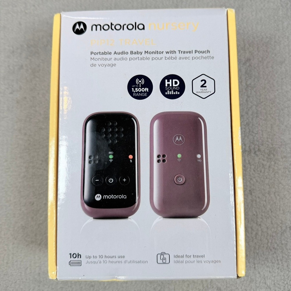 Motorola PIP12 TRAVEL Audio Baby Monitor Plum Plastic Portable HD Sound 1500ft